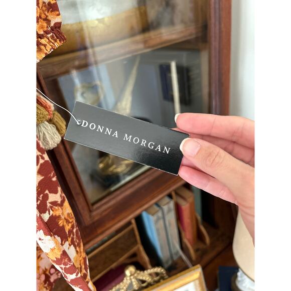 Donna Morgan Smocked Waist Mini Dress NEW - Picture 3 of 10